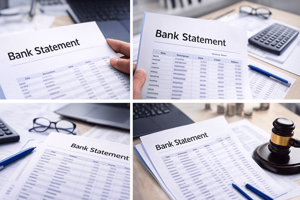 Example of a certified bank statement translation with stamp and certificate of accuracy