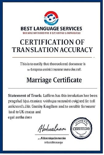 Marriage Certification Translation Service