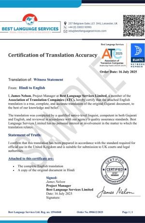 Legal Translation Sample by Leicester Translation Agency - Best Language Services Ltd.